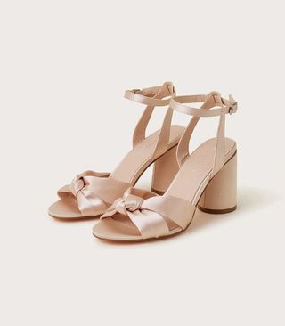 Monsoon Knot Front Block Heel Sandals Natural