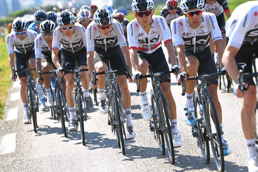 Team Sky lined out during stage 10 at the Tour de France