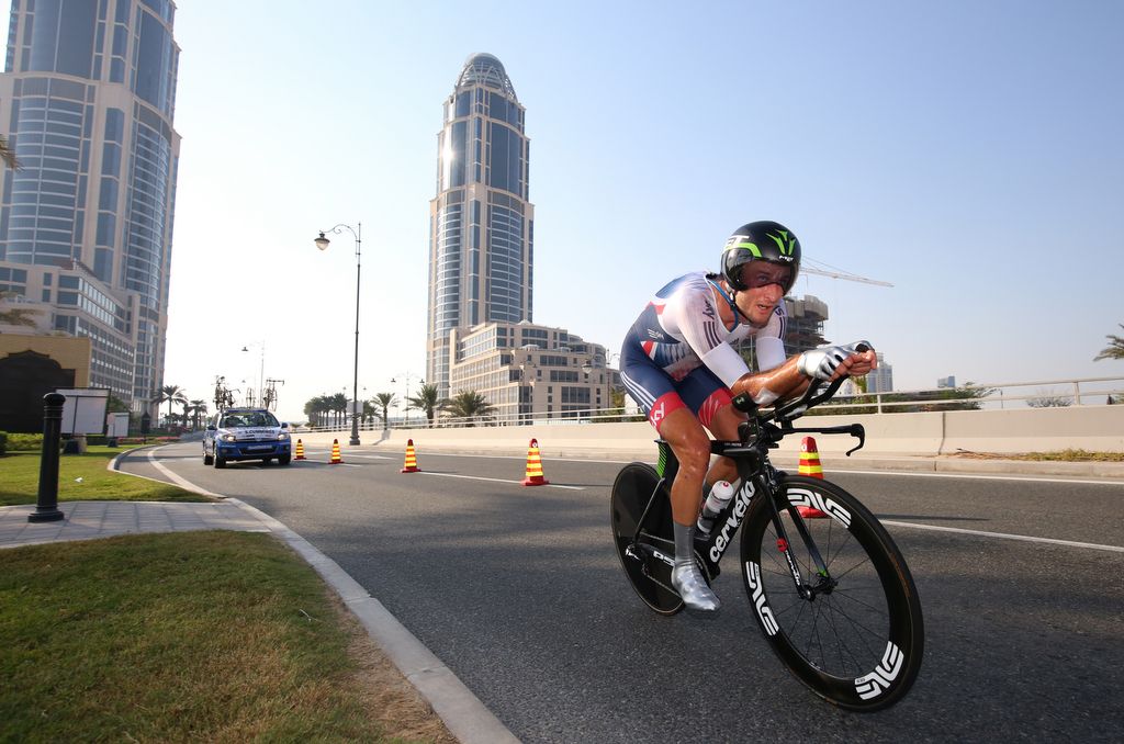 Stephen Cummings (Great Britain) wore a camelbak during the TT