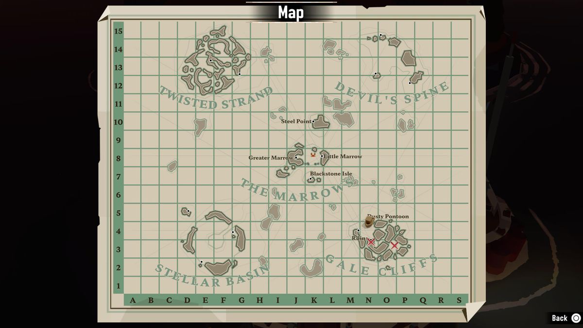 Map displaying the Gale Cliffs