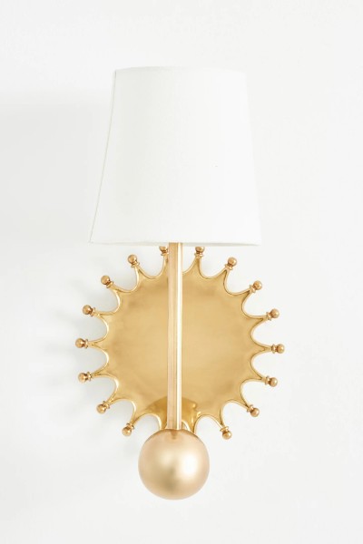 Quinn Sun Brass Shaded Wall Light