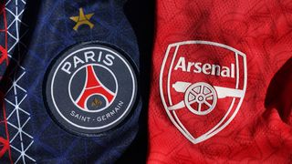 A view of the match shirts of PSG and Arsenal ahead of the UEFA Champions League Final between Paris Saint-Germain and Arsenal at the Puskas Arena on May 26, 2026 in Budapest, Hungary. 