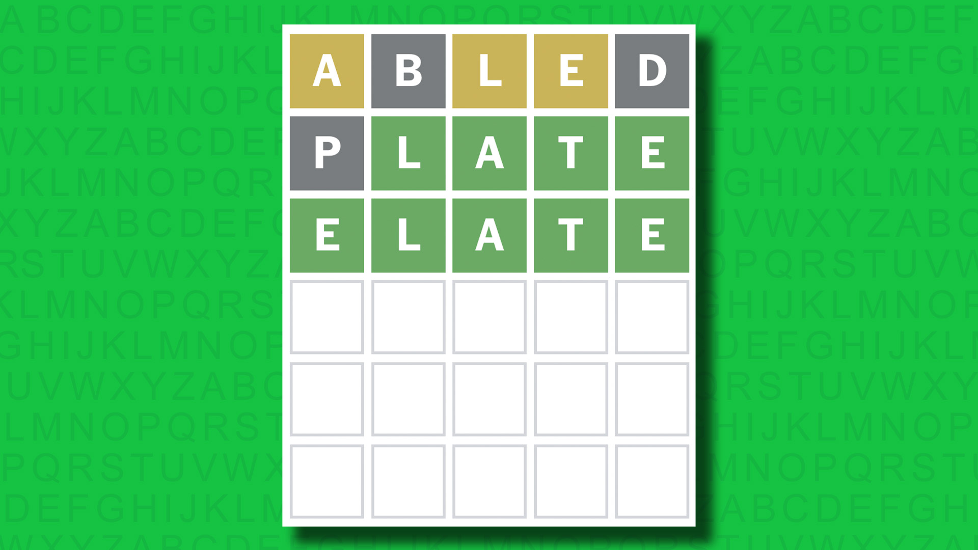 NYT Wordle answer for game 1533 on a green background