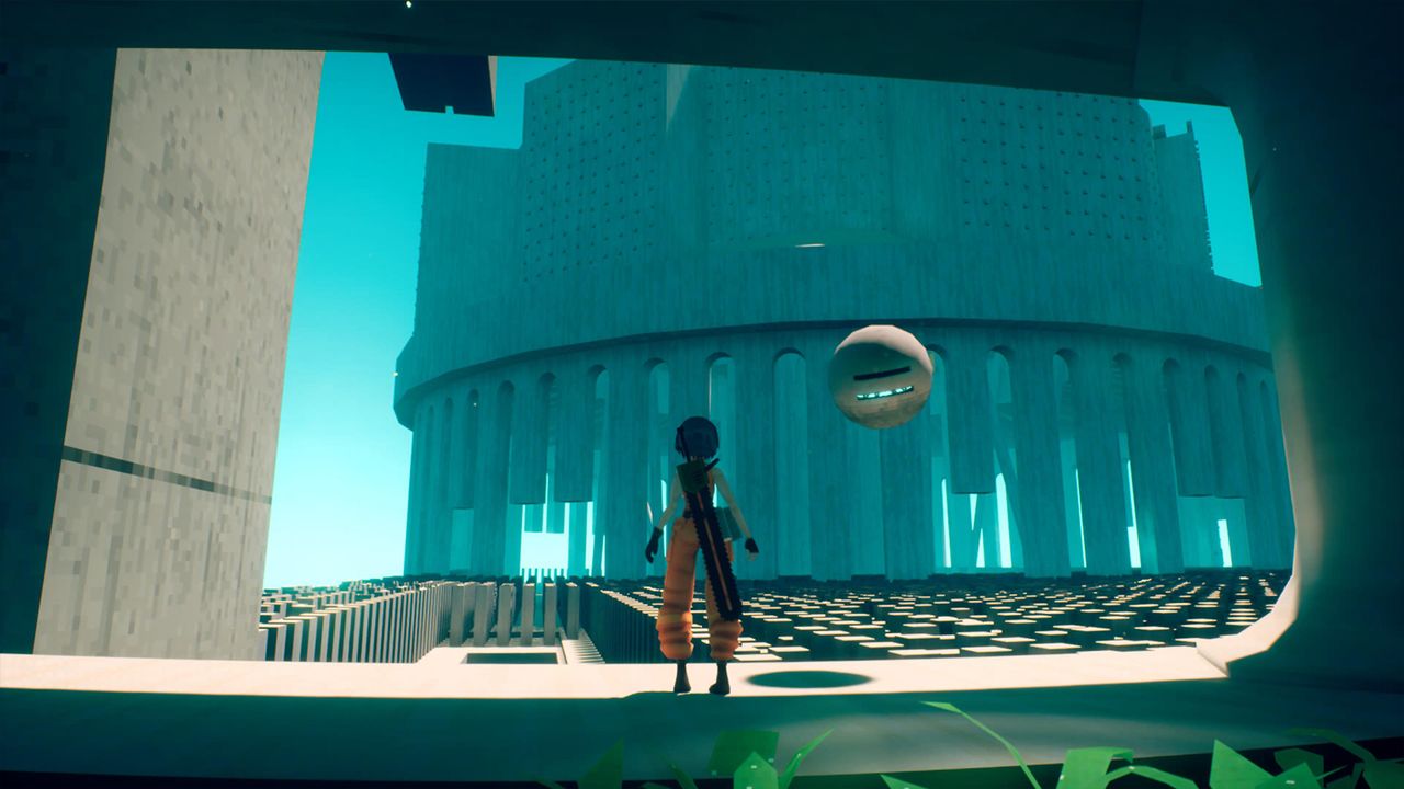 Motorslice review; screens of a Brutalist like video game