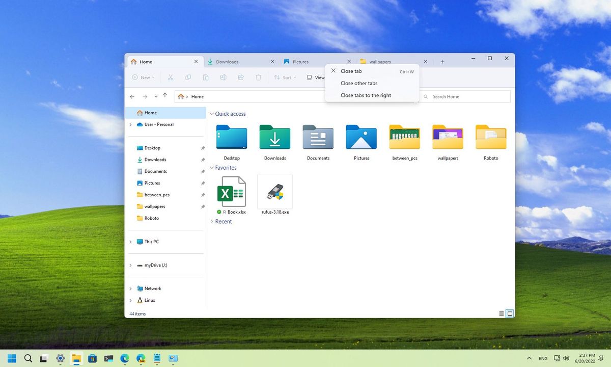 File Explorer with tabs