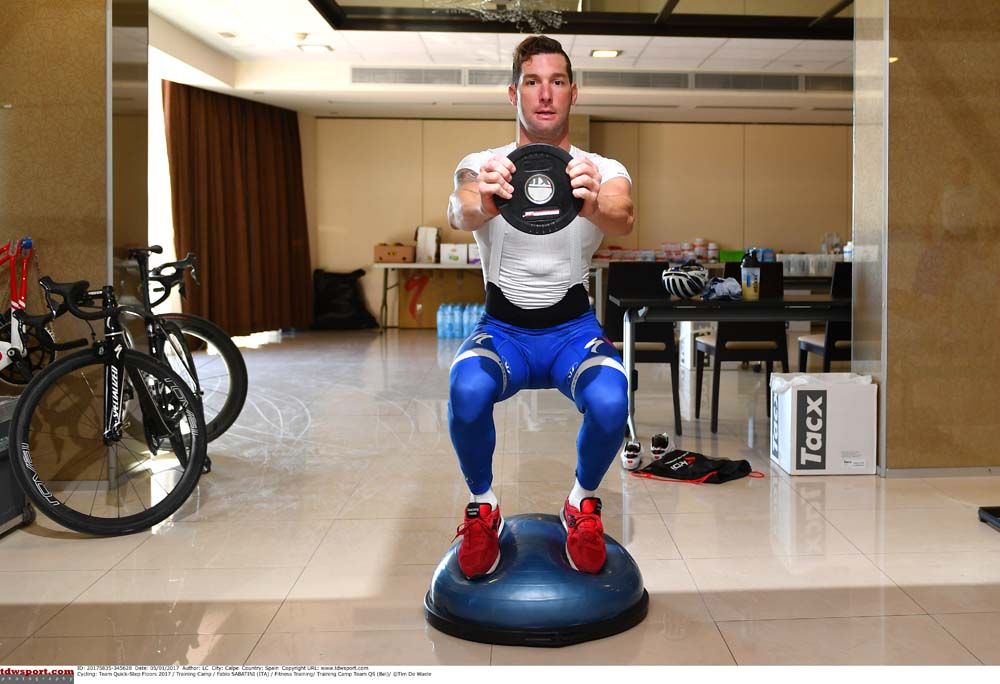 Fabio Sabatini shows off his balance and core strength