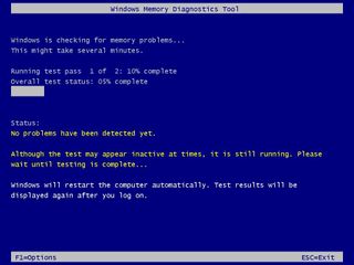 Windows Memory Diagnostic Tool Running