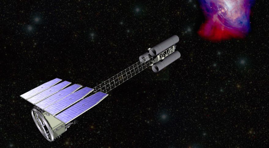 An illustration of the Imaging X-ray Polarimetry Explorer (IXPE) spacecraft, which will launch in April 2021 on a Falcon 9.