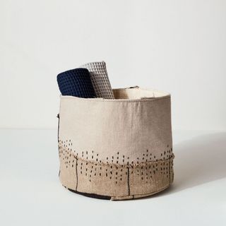 Recycled Fabric Patchwork Basket