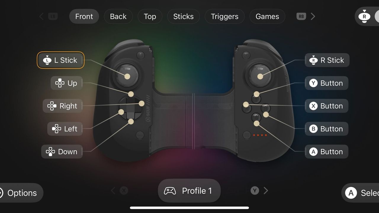 The Scuf Nomad companion app.