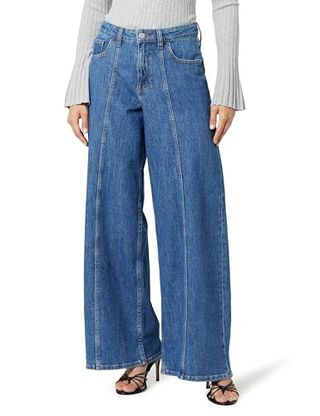 The Drop Women's Frida Relaxed Fit Jeans, Medium Indigo, 24