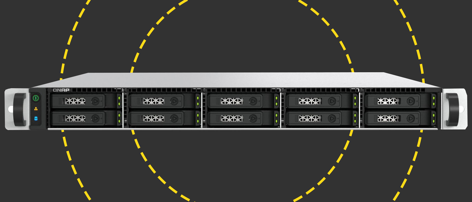 The Qnap TS-h1077AFU on the ITPro background