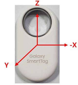 A possible redesign for the Samsung Galaxy SmartTag 2 with a larger keyring loop and pill-shaped design.