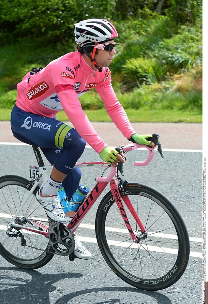 Michael Matthews in the maglia rosa