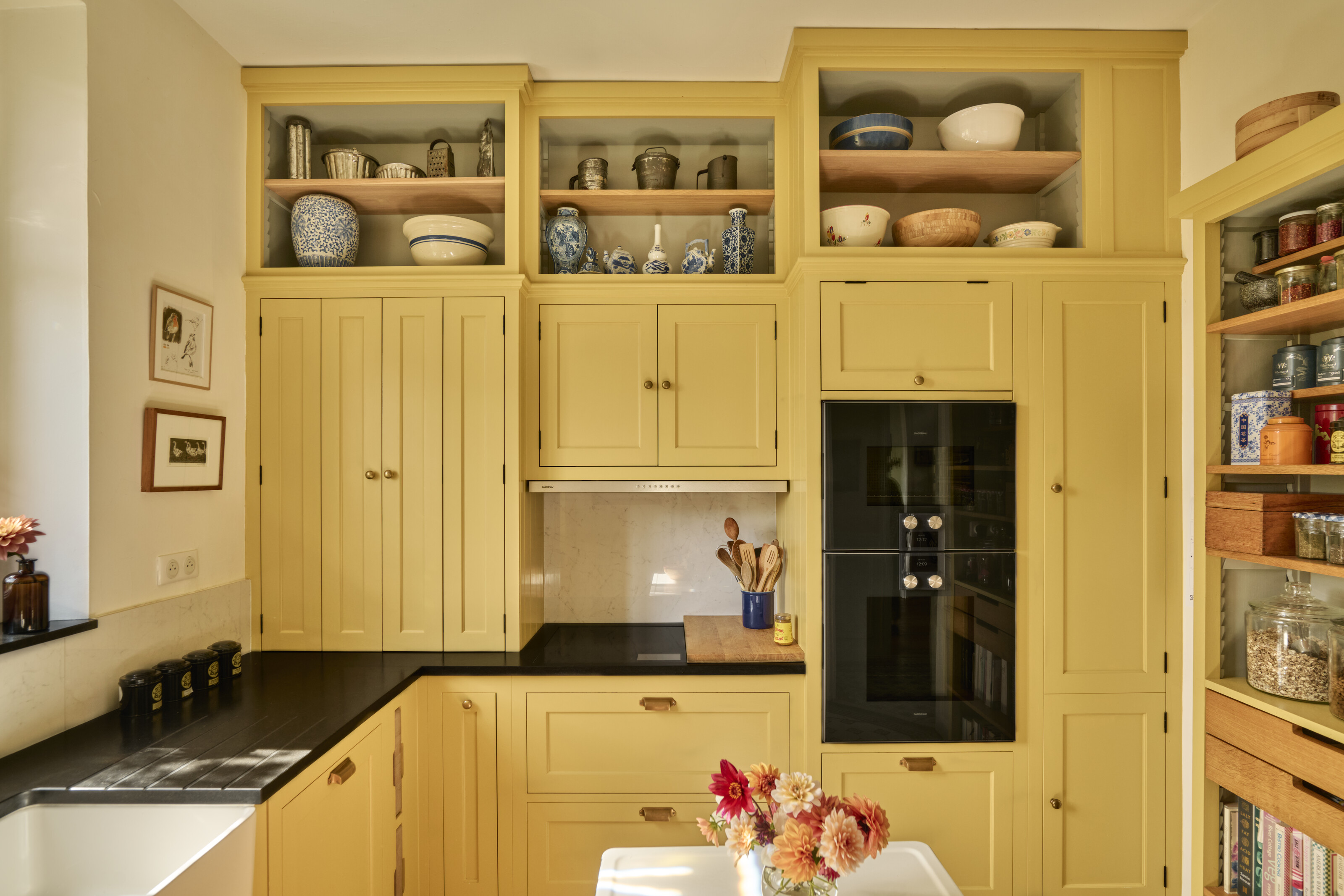 Yellow kitchen cabinets