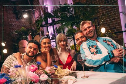Members of the Married at First Sight Uk 2022 cast at one of the dinner parties