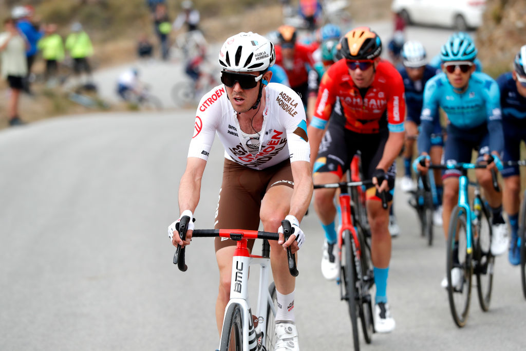 BAZA SPAIN  FEBRUARY 19 Ben Alexander Oconnor of Australia and Ag2R Citroen Team competes in the breakaway during the 68th Vuelta A Andalucia  Ruta Del Sol 2022  Stage 4 a 167km stage from Cllar Vega to Baza 836m  68RdS  on February 19 2022 in Baza Spain Photo by Bas CzerwinskiGetty Images