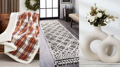 amazon buys under $50: featuring a blanket, runner and vase