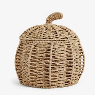 Wicker pumpkin storage basket