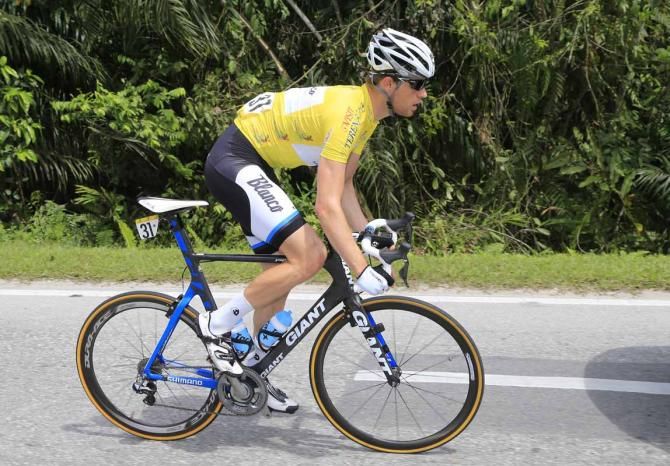 Theo Bos (Team Blanco) lost the leader's jersey on the testing climb to the finish
