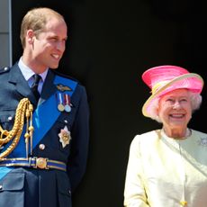 Prince William poses with Queen Elizabeth on Buckingham Palace balcony