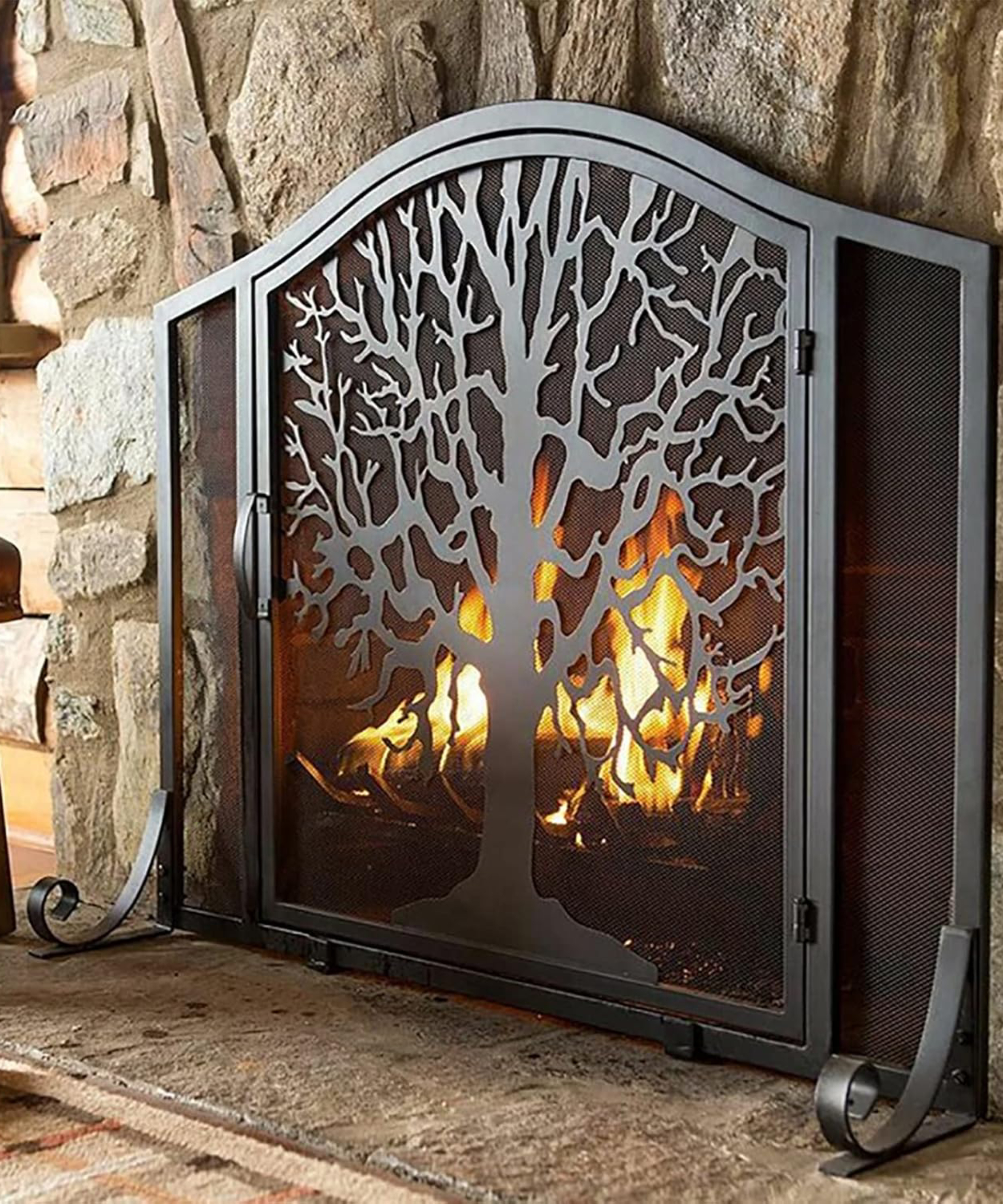 Fireplace Screen Tree Decorative Fireplace Screen