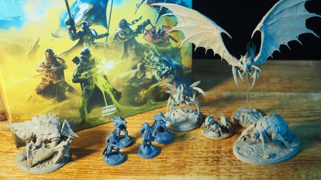 Helldivers 2 board game demo models and cards