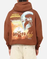 73studio Star Wars Mandolorian Poster Hoodie Washed Brown - Xs