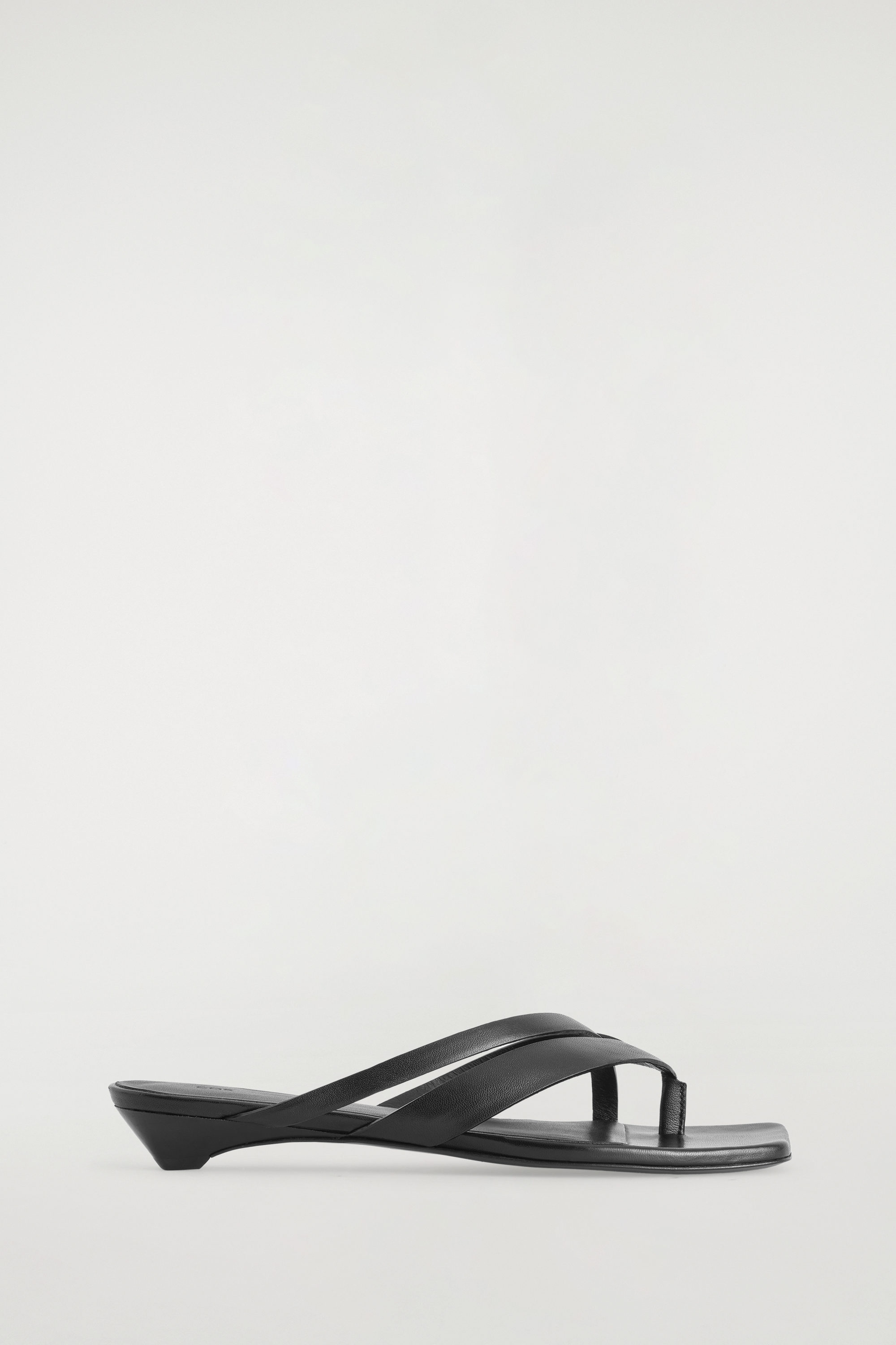 Crossover-Strap Kitten-Heel Sandals