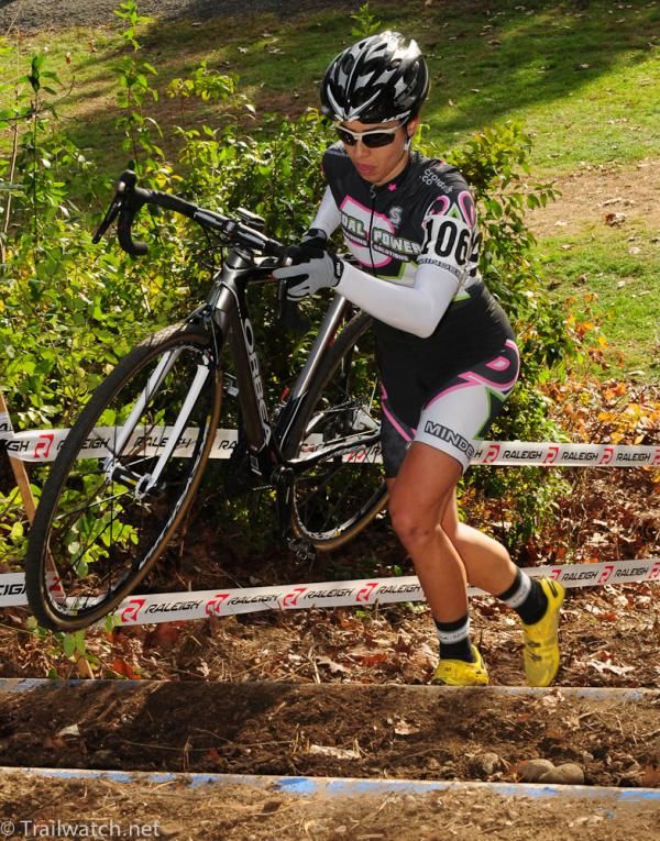 Anna Barensfeld (Pedalpowertraining.com) on the stairs in third place