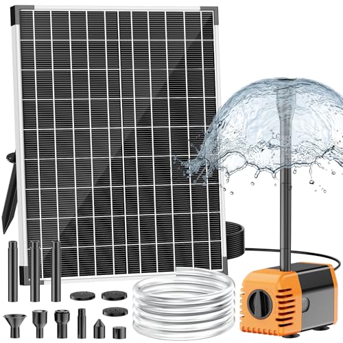 Nfesolar 30w Solar Fountain Pump, 280gph Solar Pond Pump With Foldable Solar Panel, Adjustable Flow Solar Water Pump With 6.6ft Pvc Tubing for Outdoor Pond, Garden, Waterfall, Hydroponic, Pool