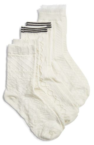 Assorted 3-Pack Intarsia Cotton Blend Socks