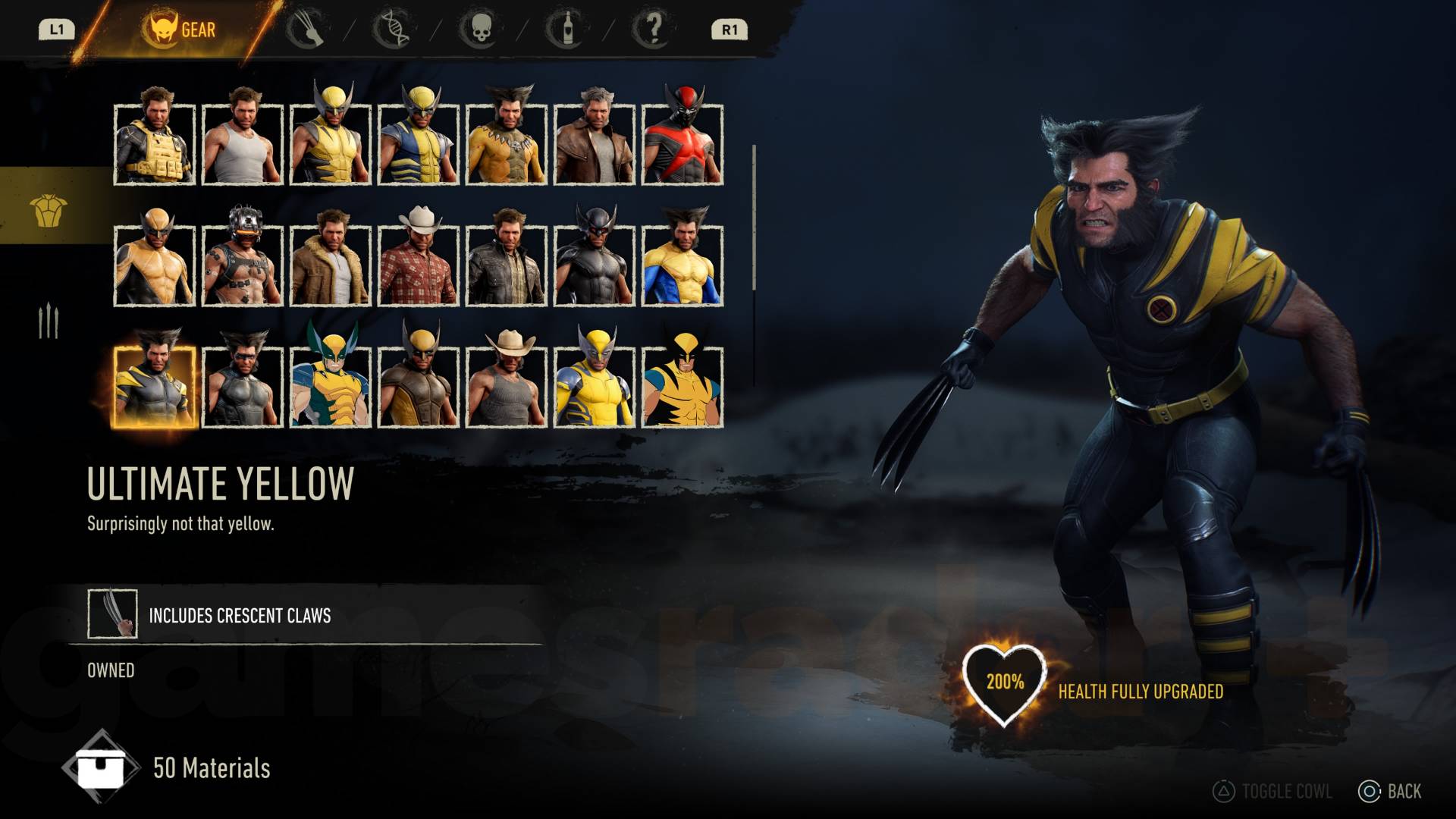 Marvel's Wolverine ultimate yellow suit