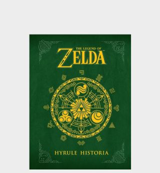 Hyrule Historia book on a plain background