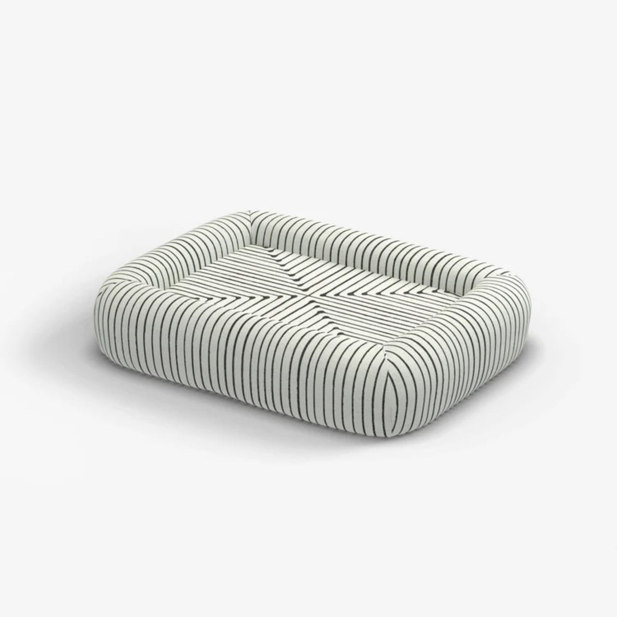 Black and white striped dog bed