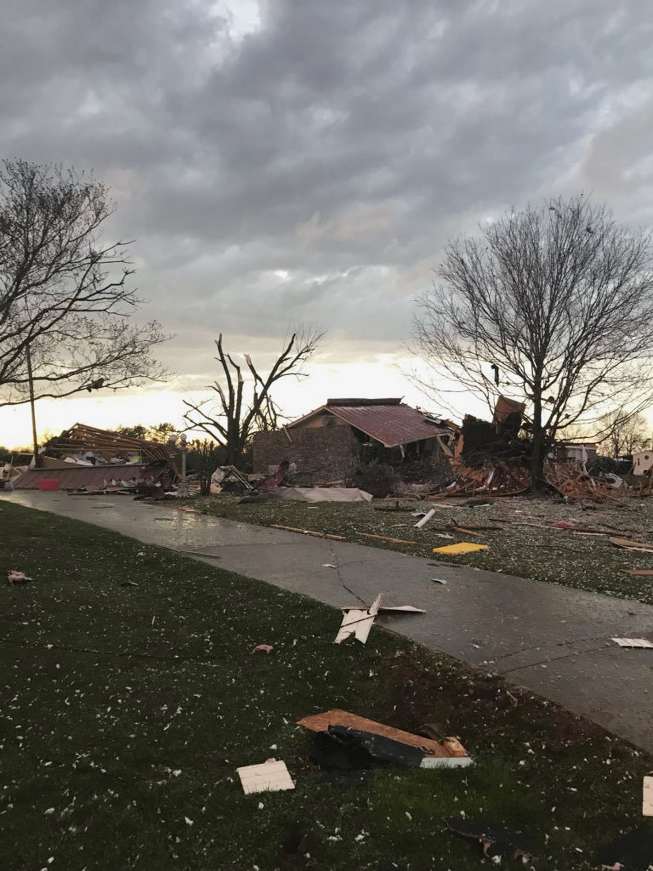 A damaged house.