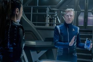 Georgiou makes Stamets (Anthony Rapp) very uncomfortable.
