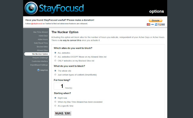 Chrome extensions: StayFocusd