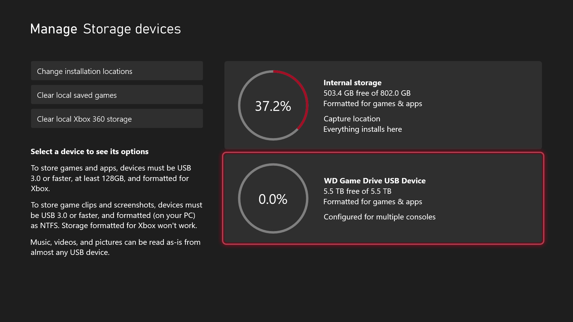 WD_BLACK P10 Game Drive formatting for Xbox Series X