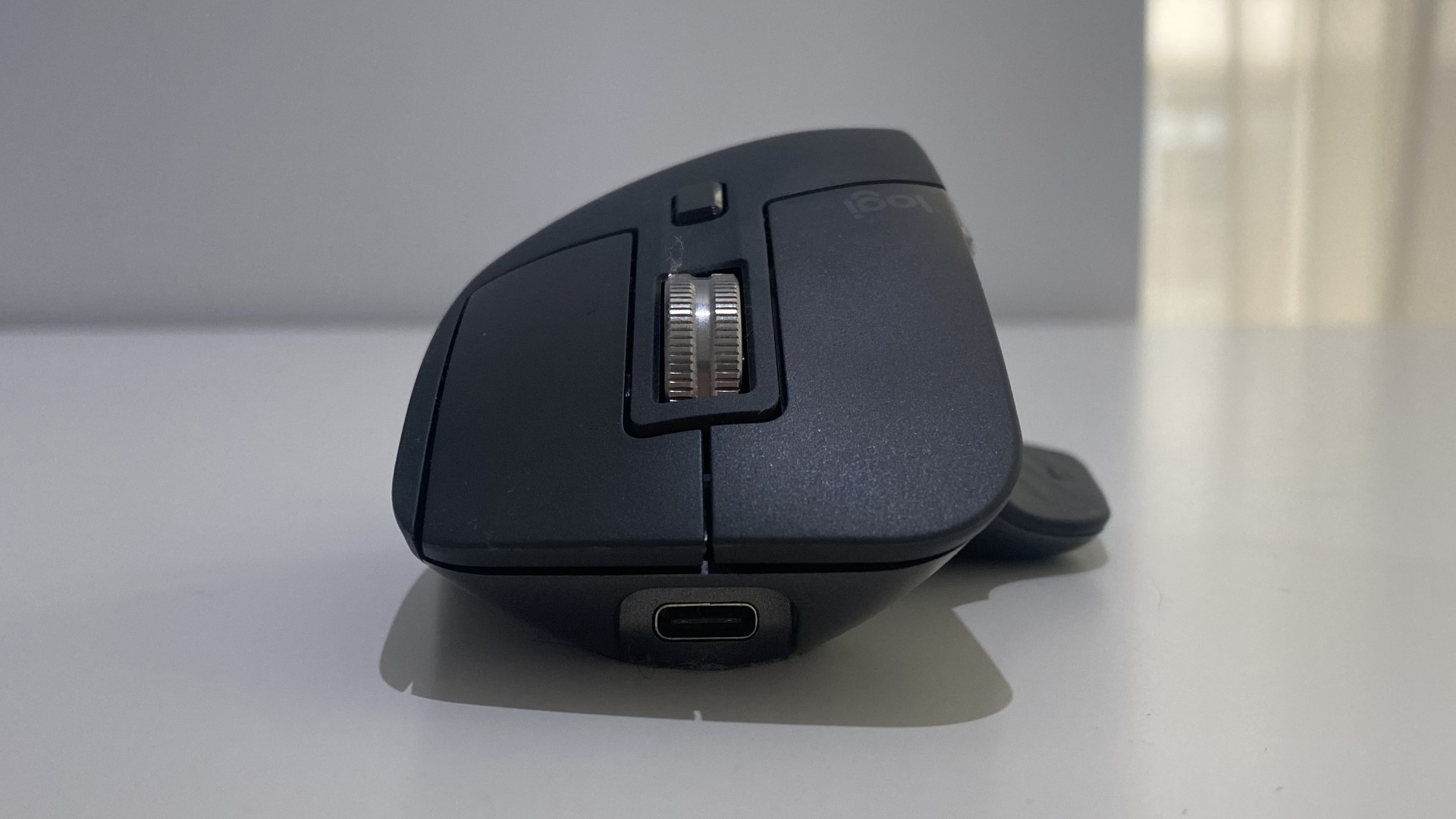 The Logitech MX Master 3S on a white table