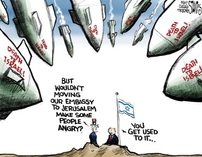 Political cartoon U.S. Trump Jerusalem