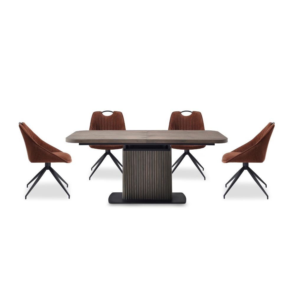 Jai Large Extending Dining Table with 4 Dining Chairs