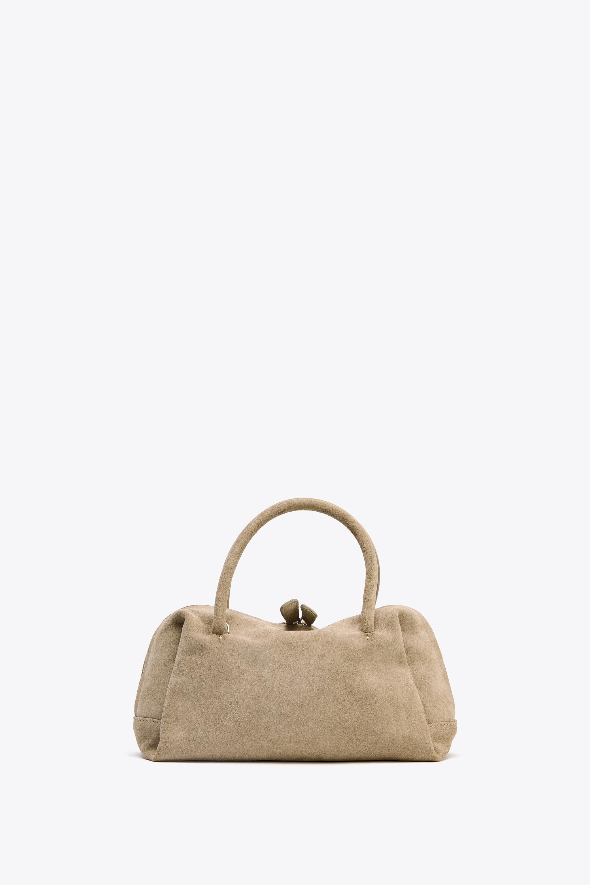 Split Suede Bowling Bag