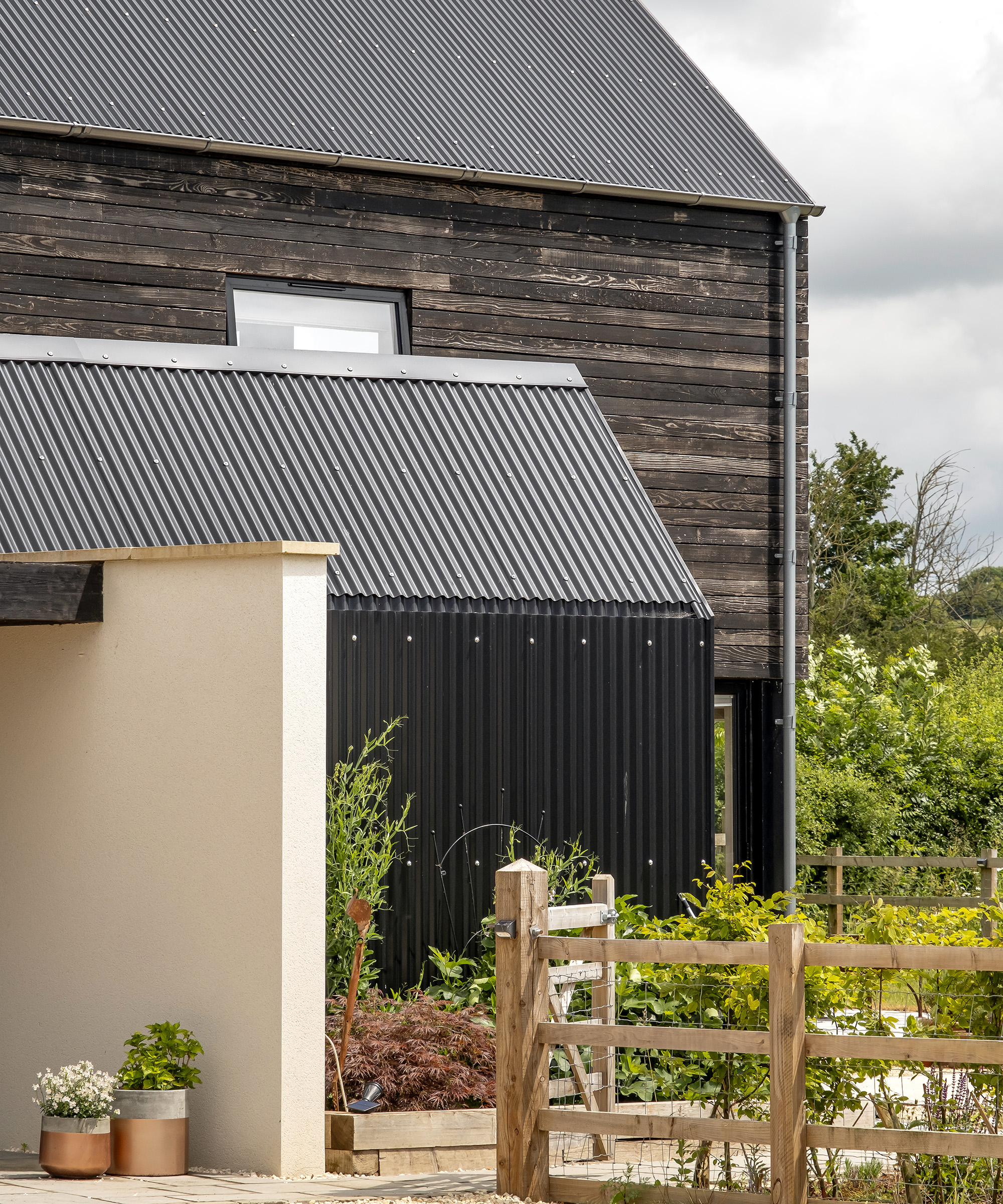 A self build home clad in metal and timber