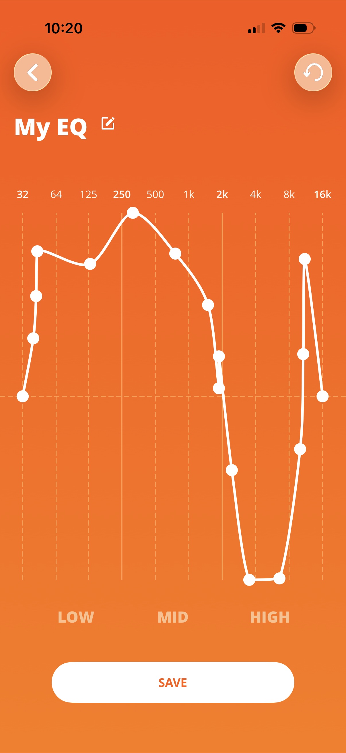 JBL Live 780NC in-app EQ