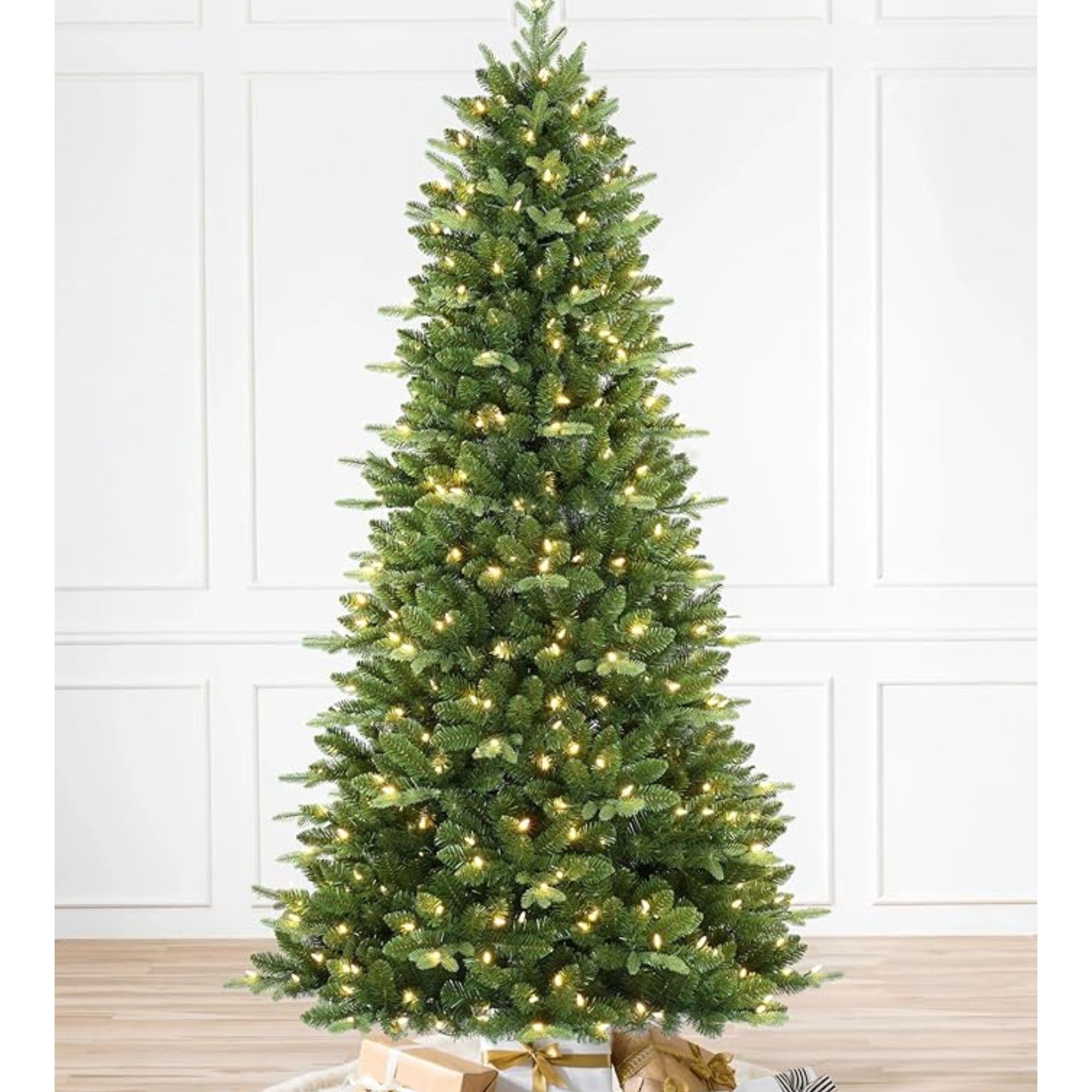 Martha Stewart Acadia Spruce Green Tree with 200 LED Lights, 5 Feet Tall