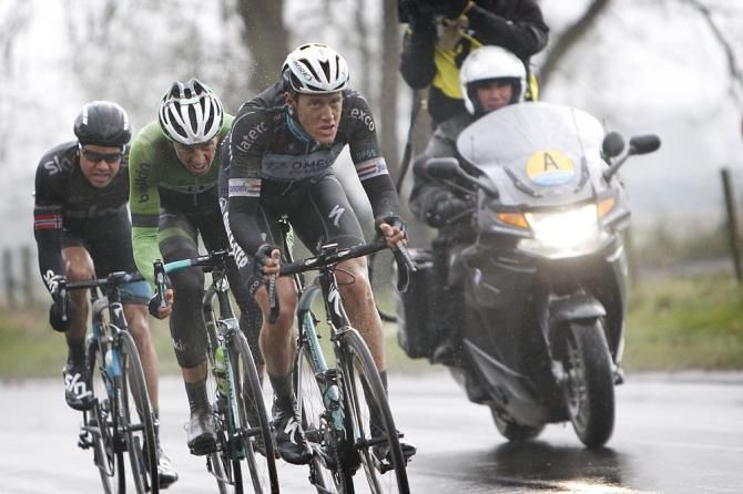 Niki Terpstra (Team Omega Pharma - Quickstep), Sep Vanmarcke (Belkin-Pro Cycling Team) and Edvald Boasson Hagen (Team Sky)