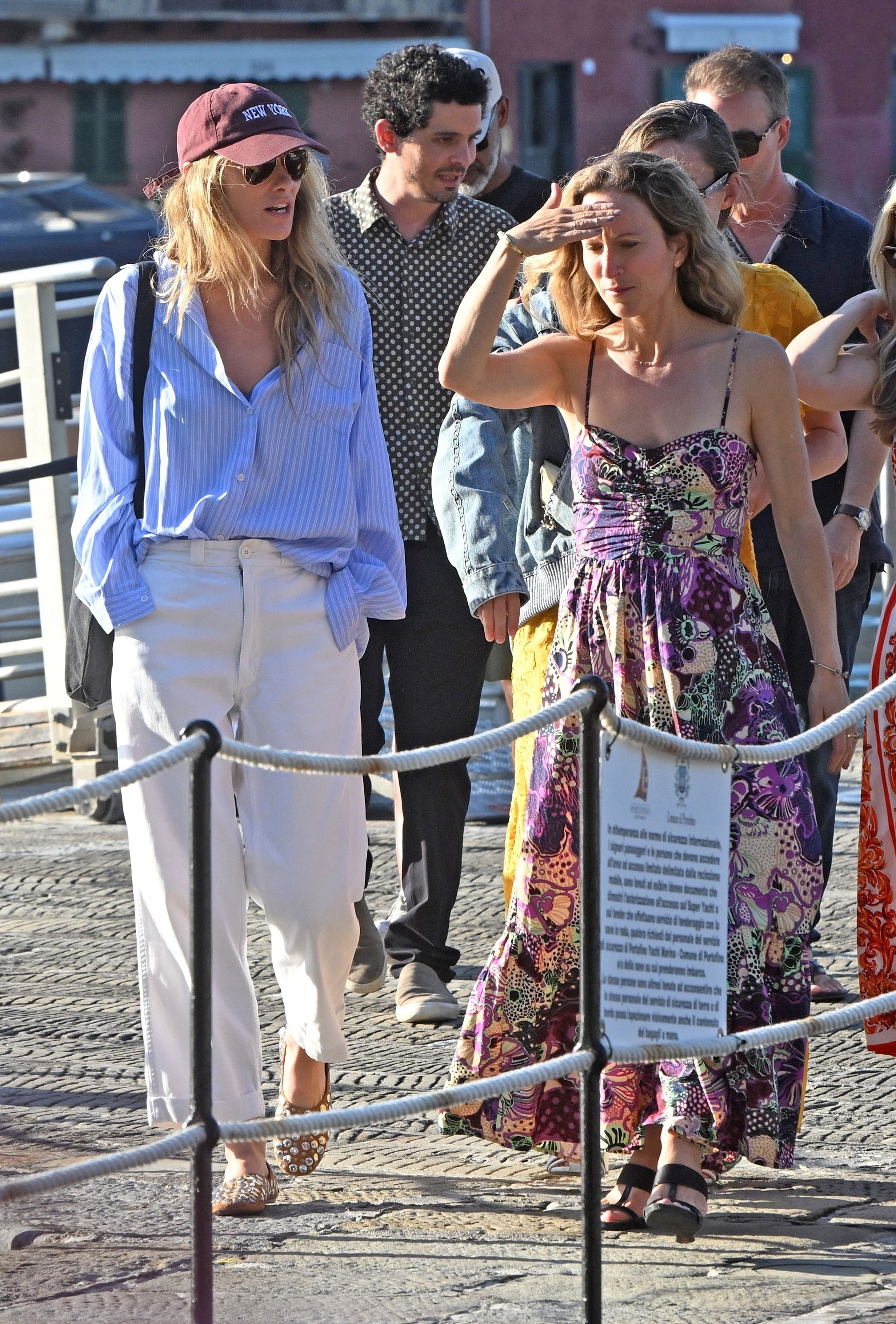Olivia Wilde wears white jeans and embellished flats on vacation in Portofino, Italy