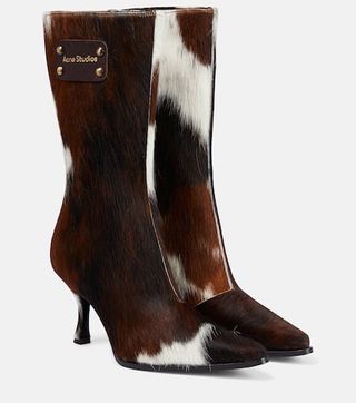 Hairy Calf Hair Ankle Boots