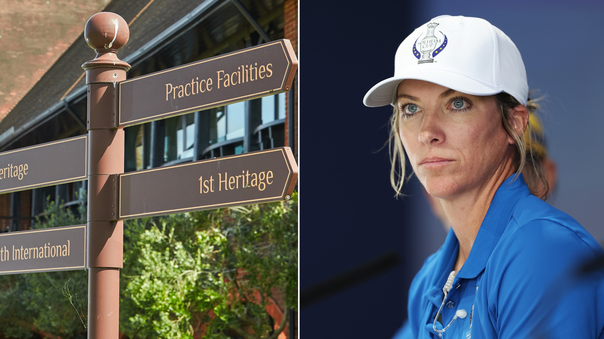 Golf club signage and Mel Reid